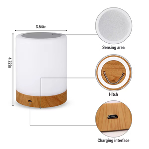 Luz Nocturna Creativa con Diseño de Madera, Recargable, Táctil, con Sensor de Presión, Luz Ambiental con Soporte - Product Image 1