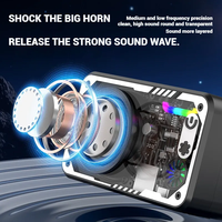 Nouvelle conception V1 HOPAUTEURS 10W, Enceinte portable sans fil RGB avec son surround 360° et subwoofer pour radio et jeux