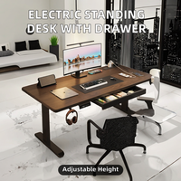 Bureau debout électrique automatique convertible moderne et durable avec tiroir |   Cadre métallique ergonomique réglable en hauteur à moteur unique