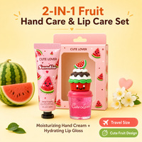 Ensemble 2-en-1 Crème Mains et Gloss Lèvres Parfumé aux Fruits – Nourrit et Répare les Mains pour Prévenir les Gerçures – Vente en Gros
