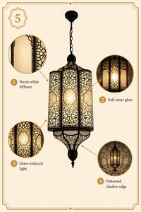 Suspension LED contemporaine réglable en hauteur, portable, en cuivre et acrylique, finition noire, lumière blanc chaud doux (2700K), faisceau moyen 120° - Product Image 2