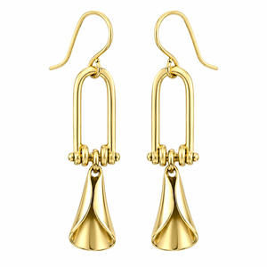 Orecchini pendenti vintage a forma di campanella a vento con fiori, delicati gioielli floreali da donna - Product Image 1