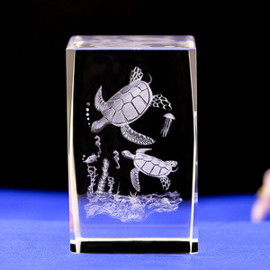 2023 thiết kế mới nóng bán hàng rùa biển gạch 3D khắc khối thủy tinh - Product Image 1
