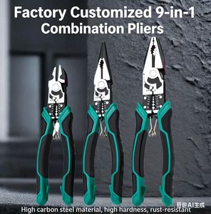Multi-Function Industrial <strong>Long</strong> <strong>Nose</strong> Diagonal Cutting Pliers Chrome Vanadium Steel Soft Grip Plastic Red Black DIY Factory - Product Image 5
