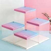 Boîte à gâteau d'anniversaire de haute qualité, transparente en PET, 12 pouces, emballage de gâteau en PVC, boîtes en plastique transparentes