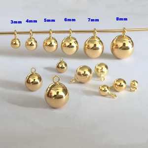 Dijes de Bola Vintage de Oro de 14K para la Elaboración de Joyería Permanente, <span class=keywords><strong>Pulseras</strong></span>, Collares, Gotas de Bola - Product Image 5
