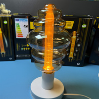 Ampoule LED créative à filament E27 3W en verre ambré de forme irrégulière, lumière décorative Edison 1800-2200K pour l'éclairage domestique et des cafés
