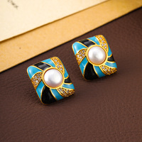 Boucles d'oreilles pendantes en perles d'eau douce haut de gamme, couleur vortex, style rétro, pour femme, idéales pour le quotidien et les soirées