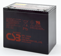 Batterie rechargeable au plomb-acide scellée longue durée CSB GPL12520 12V 52Ah avec une durée de vie de 3 à 5 ans et un taux de charge de 15,6A pour les systèmes d'alimentation sans interruption (UPS)