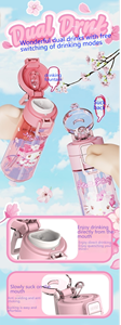 <span class=keywords><strong>Botella</strong></span> de agua de plástico resistente al calor material Tritan bebida doble dedicada escuela estudiantes apariencia alta dibujos animados personalizados - Product Image 6