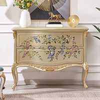 Commode de luxe française, armoire de rangement peinte artistiquement pour salon, entrée, chambre à coucher, décoration de style européen