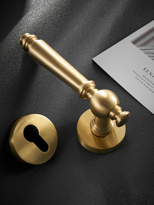 Chất Lượng Hàng Đầu Thương Hiệu Phong Cách Châu Âu Phòng Ngủ Cửa Xử Lý Ổ Khóa Với Móc Chìa Khóa Bằng Gỗ Cửa Khóa Tay Nắm Cửa Riêng Biệt Khóa Xử Lý - Product Image 6