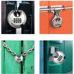 <span class=keywords><strong>Cadenas</strong></span> rond en alliage de zinc durable <span class=keywords><strong>à</strong></span> combinaison 4 chiffres pour porte et entrepôt - Product Image 4