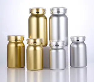 Lege Geneeskunde Pakket Potten 150Ml Golden Huisdier Farmaceutische Pil Container, Bamboe Vorm Plastic Capsule Fles