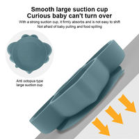 Nouvelle Assiette en Silicone Sans BPA pour Bébé, Vaisselle pour Enfants, Assiette à Manger pour Tout-Petits, Assiette en Silicone à Compartiments avec Ventouse pour l'Alimentation