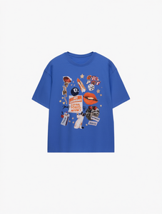 T-shirt Donna Girl Power Collage con Stampa Grafica Femminista Vestibilità Ampia Girocollo Manica Corta 100% Cotone Jersey Stampa Patchwork - Product Image 1