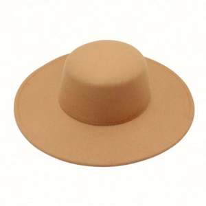 Sombrero de fieltro de lana de copa plana nuevo 2023, sombrero bombín de jazz francés de ala ancha, sombreros Fedora para mujer al por mayor - Product Image 1