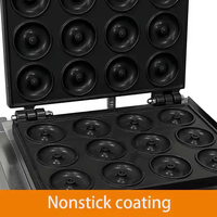 Gaufrier Électrique et Machine à Donuts en Acier Inoxydable 240V/220V Automatique Antiadhésif pour Snacks et Pâtisseries, Idéal pour la Cuisine à Domicile