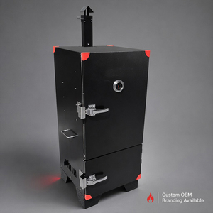 Parrilla de Metal de acero inoxidable OEM ahumador personalizado, parrilla ahumadora de paleta negra, parrillas ahumadoras de leña para barbacoa de camping al aire libre - Product Image 1