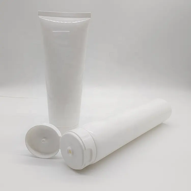 30ml 50ml 100ml 200ml stampato vuoto pe morbido detergente per tubi imballaggio cosmetico bianco bocca aperta contenitori per tubi di plastica flip top