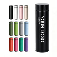 Bouteille d'eau isotherme classique intelligente en acier inoxydable à double paroi de 500 ml avec affichage LED de la température pour le camping