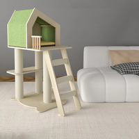 Arbre à chat intégré avec maison pour chat, lit, griffoir, échelle, compact, gain de place, très résistant à l'usure, multifonctionnel, support pour animaux de compagnie