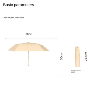 Paraguas Ultraligero de 6 Varillas con Protección UV, Parasol y Paraguas, Diseño Compacto y Portátil de Doble Uso - Product Image 3