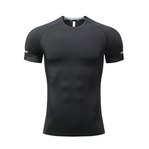 <b>Custom</b> Men's Slim Fit Athletic <b>Compression</b> <b>Shirt</b> Quick Dry Running Fitness T-<b>Shirt</b> for Workout Gym Sport Solid Pattern <b>Design</b> - Product Image 6