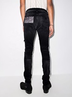 Jeans personnalisés pour hommes avec patch au genou, pantalon en denim tendance, jean skinny en denim à fermeture éclair pour hommes