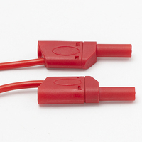 Daiertek Fiche banane de sécurité mâle CX-3050 à mâle 4mm Double fiche banane Prise banane et fil 0.3 mètres
