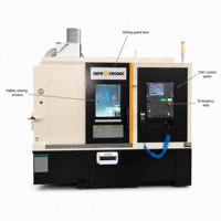 Tour de fraisage CNC horizontal automatique 3 axes avancé QT150Y avec commande FANUC, axe Y et 12 stations à outils pour