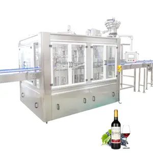 Garrafa de vidro monoblock 3 em 1, bom preço, máquina de enchimento de vinho, champagne, uísque, automático