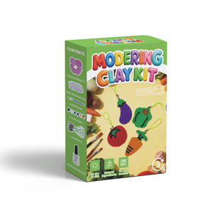 Kit de pâte à modeler à l'air libre sur le thème des légumes pour enfants, pour la création de pendentifs et porte-clés, non toxique, sans cuisson, sûr, cadeau artisanal éducatif pour enfants - Product Image 1