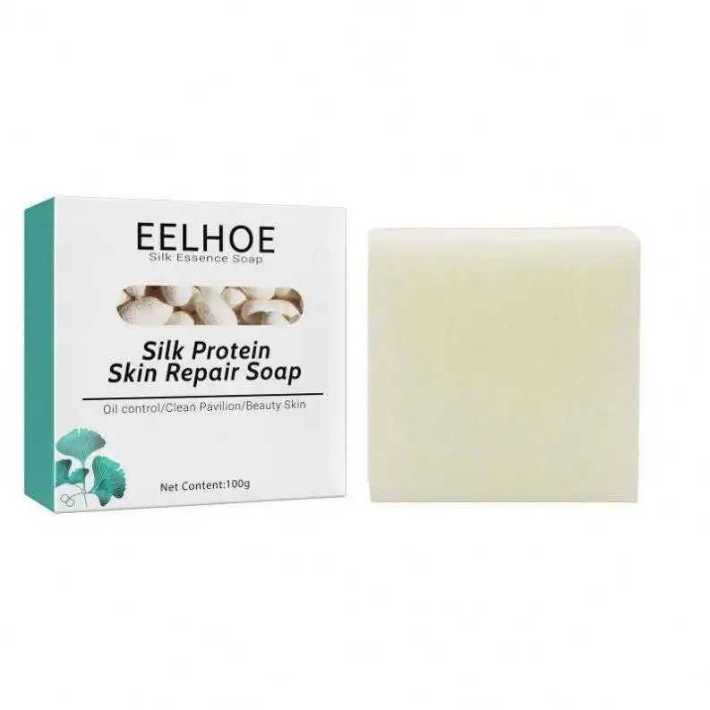 EELHOE sabun Protein susu kambing pemutih, sabun mandi pelembap kontrol minyak kulit perbaikan dalam
