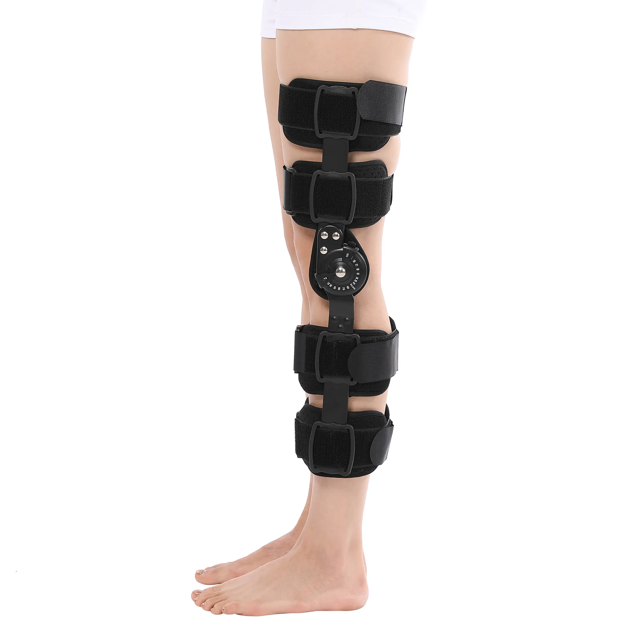 Rodillera ortopédica de ROM OEM, soporte de ortosis con bisagras, ángulo ajustable, rodillera médica para fracturas, poste op o rodilla