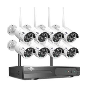 Hiseeu Wifi NVR Bộ dụng cụ không dây hệ thống camera quan sát 8CH 5MP HDD NVR Kit ngoài trời âm thanh Ip wifi camera an ninh giám sát Bộ