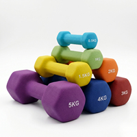 Ensemble d'haltères hexagonales en caoutchouc |   Haltères de musculation écologiques de 0,5 kg à 5 kg pour entraînement à domicile, logo personnalisé, fonte, antidérapants, musculation