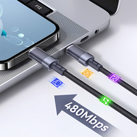 Câble de charge rapide USB-C vers Type-C en nylon tressé avec logo OEM d'usine, en alliage d'aluminium, 1m, 3A, avec blindage en feuille d'aluminium pour utilisation avec appareil photo