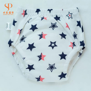 กางเกงฝึกเด็กผ้าคอตตอนเป็นมิตรกับสิ่งแวดล้อมแบบใช้ซ้ำได้พิมพ์ลายโลโก้นุ่มระบายอากาศได้ - Product Image 1