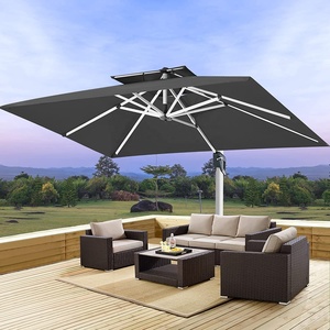 Parasol solaire à bras articulé haut de gamme pour restaurant commercial extérieur, entièrement en aluminium, avec éclairage LED - Product Image 1