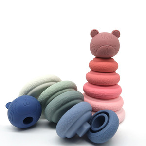Mới Tùy Chỉnh Chất Lượng Cao Đồ Chơi BPA Thực Phẩm Miễn Phí Mềm <span class=keywords><strong>Silicone</strong></span> Xếp Chồng Động Vật Đồ Chơi Cho Trẻ Em Xây Dựng Khối Đồ Chơi - Product Image 3