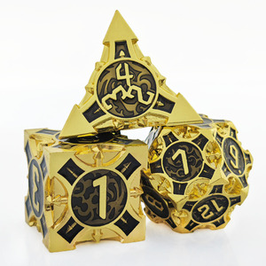 COC RPG DND TRPG Jeu de dés en métal D6 dés carrés multi-faces pour jeux de société Donjons et Dragons et Cthulhu - Product Image 2