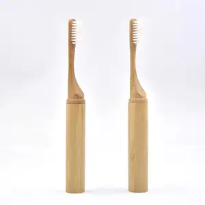 Wholesale personalized nylon travel bamboo folding toothbrush 100% Natural Biodegradable Organic Bamboo Toothbrush