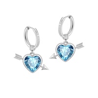 Boucles d'oreilles créoles Jiachen, nouvelle collection, motif flèche de Cupidon romantique, zircon 5A, plaqué or 18 carats, cadeau d'anniversaire pour femme
