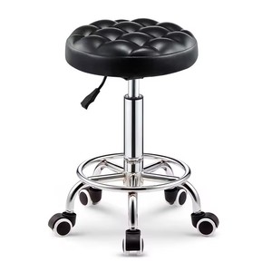 Taburete Rodante Acolchado Vintage - Altura Ajustable, Ruedas Suaves, Eleva la Atmósfera de tu Salón o <span class=keywords><strong>Bar</strong></span> en Casa. - Product Image 2