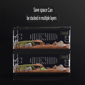 Petite boîte d'alimentation en acrylique pour animaux de compagnie réservoir d'escalade anti-évasion pour ermite et <span class=keywords><strong>hamster</strong></span> éclairage caractéristiques de chauffage en acrylique durable - Product Image 4