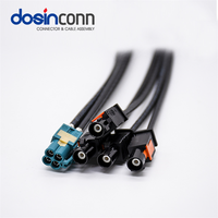 Connecteur de fil électrique automobile haute vitesse Z Code bleu eau vers un code mâle femelle noir MATE-AX Mini FAKRA 4 en 1
