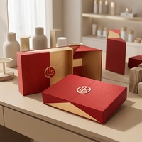 Boîte d'emballage cosmétique colorée épaissie avec double insert en carton doré/argenté pour soins de la peau et soins personnels