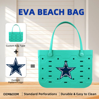 Sac fourre-tout robuste et imperméable en EVA, couleur unie, grand panier de courses, lavable, réutilisable, avec chaînes, pour l'extérieur
