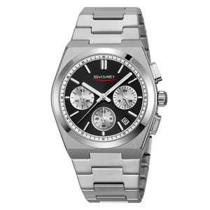 高級腕時計 Skmei モデル9371 変形ケース クォーツ腕時計 メンズ ステンレススチールストラップ 30メートル防水 メンズ腕時計 - Product Image 6